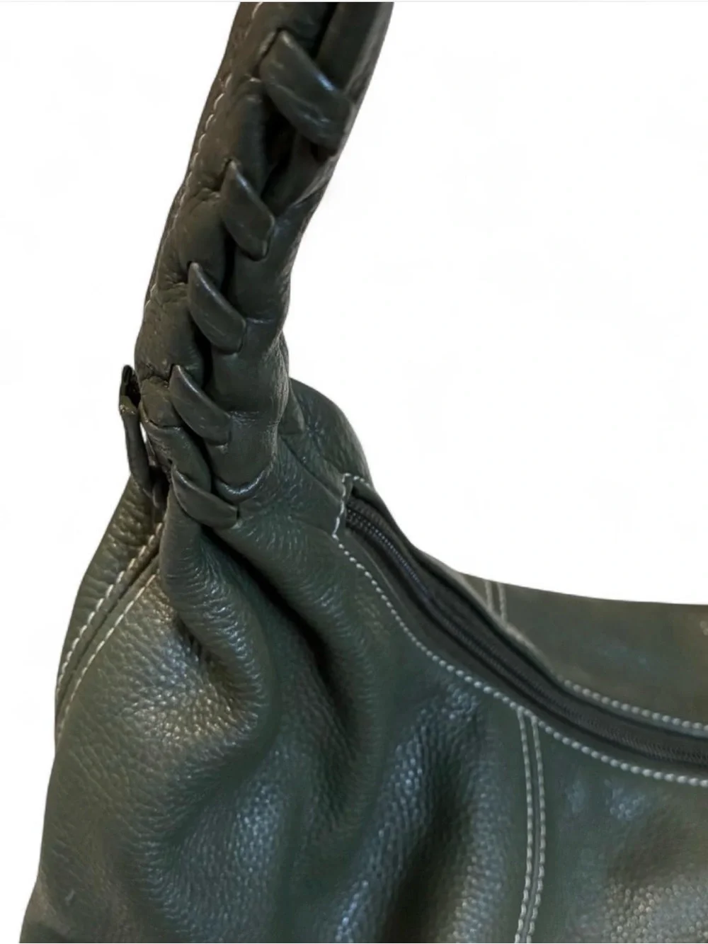 Tiganello Genuine Pebbled leather Hobo Shoulder Bag